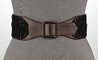 Evening belt, Steven Arpad (French, 1904–1999), leather, silk, probably French