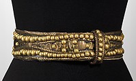 Evening belt, leather, metal, Unknown