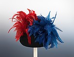 Hat, Schiaparelli  French, wool, feathers, French