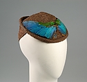 Hat, Caroline Reboux  French, Straw, feathers, French
