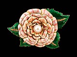 Pin, metal, rhinestones, French