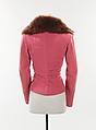 Jacket, Schiaparelli (French, founded 1927), wool, fur, plastic, French