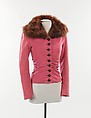Jacket, Schiaparelli (French, founded 1927), wool, fur, plastic, French