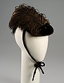 Cocktail hat, Schiaparelli (French, founded 1927), Silk, feather, French