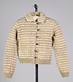 Sweater, Schiaparelli  French, Wool, leather, French
