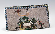 Purse, glass, silk, paper, Mexican