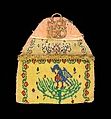 Coin purse, glass, silk, paper, Mexican