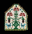 Coin purse, glass, silk, metal, Mexican