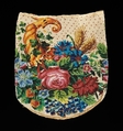 Pouch, glass, linen, Mexican