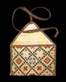Card case, silk, metal, paper, Mexican
