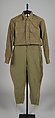 Military uniform, (a) Franklin Simon &amp; Co. (American, founded 1902), Wool, leather, cotton, American