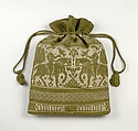 Pouch, Linen, cotton, American