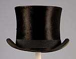 Evening top hat, Rogers, Peet & Company American, Silk, fur, metal, American
