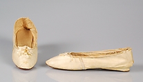 Wedding slippers, Leather, silk, American