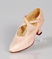 Evening shoes, Leather, beads, American