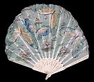 Fan, Ivory, cotton, plastic, American