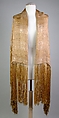 Evening stole, Silk, metallic, American