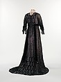 Evening dress, silk, metal, French