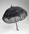 Parasol, silk, wood, metal, cotton, American
