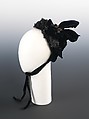 Evening bonnet, Healy, straw, silk, metal, American