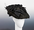 Mourning hat, Knox  American, feathers, bird, silk, American