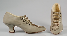 Dinner shoes, A.E. Little & Co.  American, Leather, beads, American