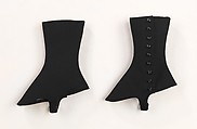 Gaiters, wool, metal, leather, American