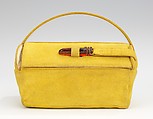 Bag, leather, plastic, silk, metal, American