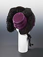 Mourning hat, West&#39;s (American, founded 1853), silk, feathers, American