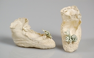 Bootees, Linen, silk, American