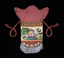 Pouch, glass, silk, linen, French