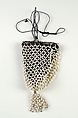 Pouch, Silk, shell, metal, American