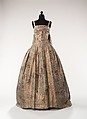Evening dress, John Cavanagh (British, 1914–2004), Dacron, Lurex, British