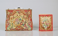 Evening bag, Silk, metal, probably Austrian
