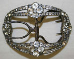 Shoe buckles, metal, rhinestone, French