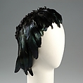 Evening hat, John-Frederics, Inc.  American, Silk, feathers, beads, paillettes, American