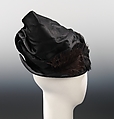 Dinner hat, Crocker, silk, feathers, American