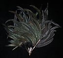 Fan, Tortoiseshell, feather, metal, American