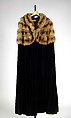 Evening cape, Edward Molyneux  French, born England, Silk, fur, French