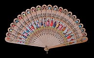 Brisé fan, Wood, silk, metal, Swiss