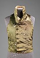 Vest, silk, linen, metal, probably British