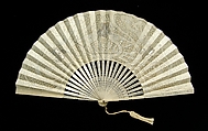 Fan, Wood, paper, metal, cotton, Japanese