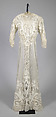 Afternoon dress, Cotton, probably French