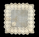 Handkerchief, Cotton, possibly Swiss