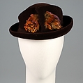 Hat, Caroline Reboux  French, Wool, feathers, French