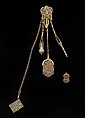 Chatelaine, metal, enamel, paper, probably French