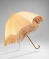 Parasol, straw, wood, metal, American