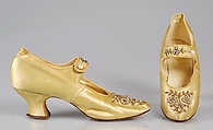 Evening shoes, Parlor Shoe Store, Silk, beads, rhinestones, American