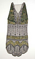 Evening dress, Silk, metallic, beads, sequins, French