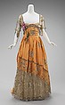 Evening dress, House of Worth (French, 1858–1956), silk, metal, rhinestones, French